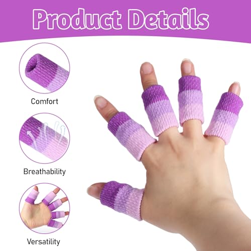 30PCS Crochet Finger Guard, Compression Crochet Finger Sleeves, Elastic Knitting Finger Protector, Breathable Protectors Thumb Splint Brace for Writing, Arthritis Pain Relief, Basketball Sport