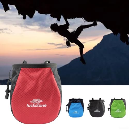Fleece Lined Climbing Chalk Bag With Adjustable Waist Belt For Rock Climbing Weightlifting(Blue) - color: Blue