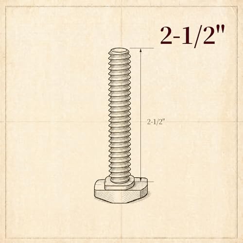 O'SKOOL T-Slot Bolts Drop-in 2-1/2" Length 20PCS, 1/4"-20 Thread, T Track Accessories for Woodworking Jigs and Fixtures,HWR011 - style: 1/4"-20 Threads, 2-1/2" Length, 20Pcs