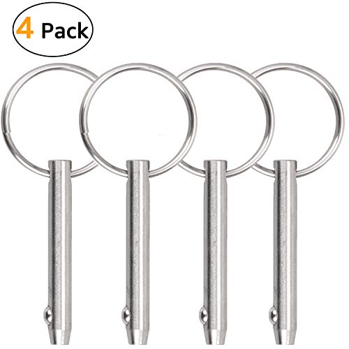 Quick Release Pin Bimini Top Pin Diameter 0.25 Inch, Total Length 3 Inch, Usable Length 2.4 Inch Full 316 Stainless Steel (4 PCS) - size: 4 Pieces