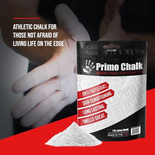 Primo Chalk Resealable Bag: Loose Chalk for Weightlifting, Rock Climbing, & Gymnastics, Made in The USA, Chalk Ball Refill for Superior Grip - size: 6 oz.