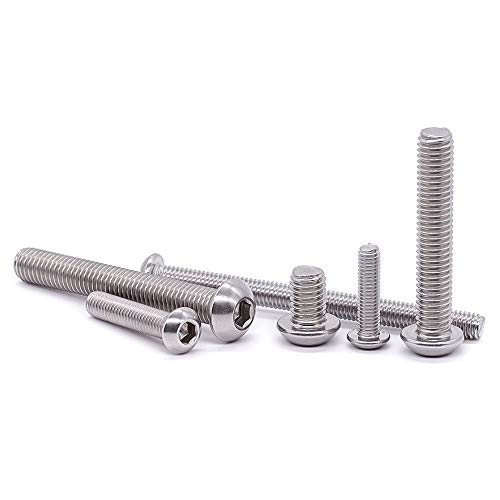 1/4-20 x 1-5/8" Button Head Socket Cap Bolts Screws, 304 Stainless Steel 18-8, Allen Hex Drive, Bright Finish, Fully Machine Thread, Pack of 25 - size: 1/4-20 x 1-5/8