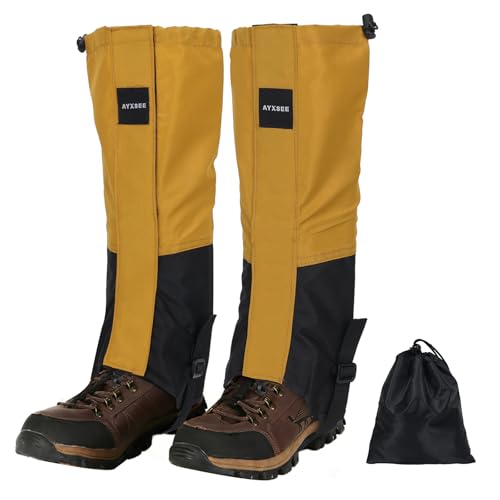 Waterproof Adjustable Hiking Gaiters for Men and Women, Snow Boots-Gaiters for Hiking in Hunting Sand Mud Mountain Climbing Snowshoeing - color: Ginger