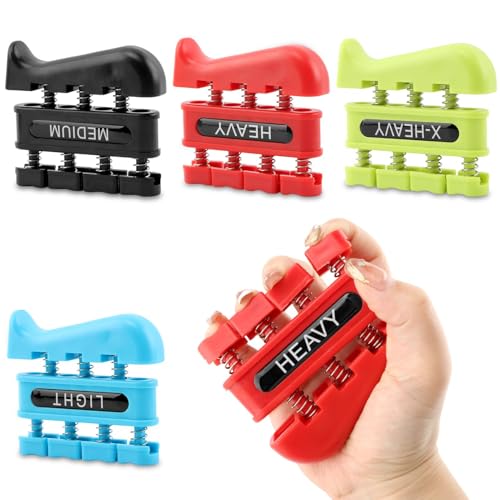 4Pcs Finger Strengthener, Finger Exerciser, Hand Exerciser for Improve Dexterity and Strength in Fingers, Hands, Forearms–Grip Strength Trainer for Musicians, Climbers
