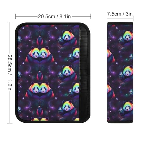 2 Pack Colorful Panda Butterfly Animal Seat Belt Shoulder Pad Breathable Shoulder Harness Cover for Child, All Vehicles, Neck and Shoulder Support - color: Pattern 905