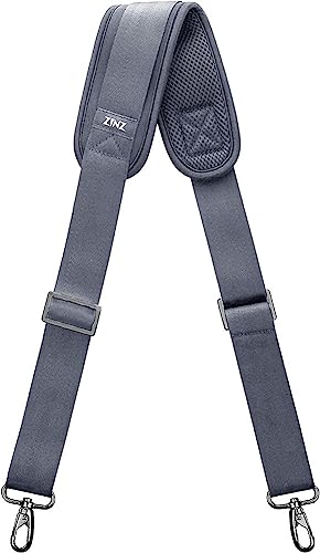 Bag Shoulder Strap, Padded Adjustable Shoulder Strap Replacement - color: Dark Gray, size: 57"