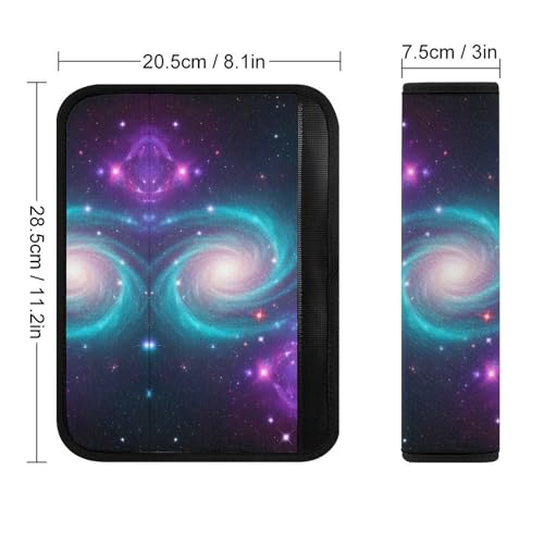 2 Pack Universe Outer Space Blue Purple Starry Sky Night Pattern Car Seat Straps Shoulder Pads Soft Padded Seat Belt Cushion for Kids, All Vehicles, Pressure Relief - color: Pattern 917