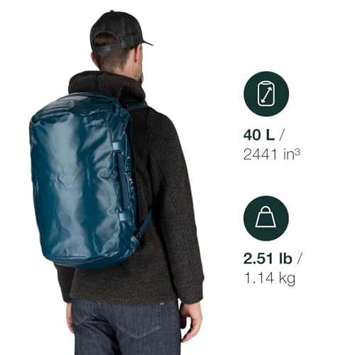 Osprey Transporter Lightweight Travel Duffel Bag - Extra Large Water Resistant Durable Gear Bag for Men and Women - color: Mystery White-moody Burgundy, style: 40l
