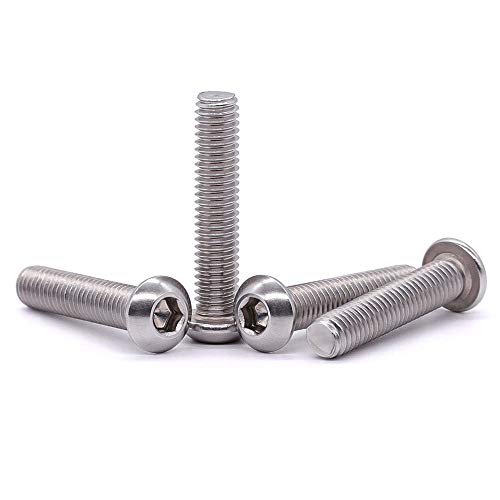 1/4-20 x 1-5/8" Button Head Socket Cap Bolts Screws, 304 Stainless Steel 18-8, Allen Hex Drive, Bright Finish, Fully Machine Thread, Pack of 25 - size: 1/4-20 x 1-5/8