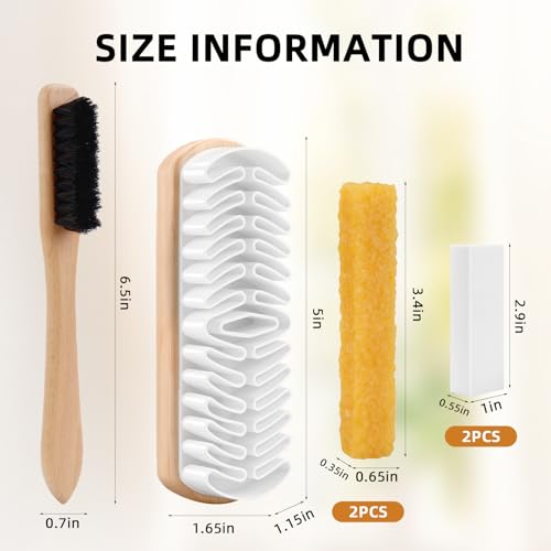 6Pcs Suede Brush Eraser Cleaner Kit Magic Rubber Shoe Brush for Ugg Suede Cleaing Kit Nubuck Brush Soft Lazy Shoe Eraser for Nubuck Bag Clothes Boots Cleaner