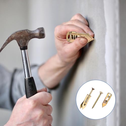 90 Pcs Self-Drilling Drywall Anchors with Screws Kit, Zinc Plated Steel, Easy Application No Drill or Holes in Wall, 45 Anchors and 45 Screws - size: 1size-45pcs