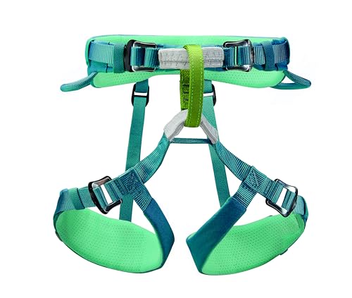 PETZL MACCHU Kids' Rock Climbing Harness | Adjustable Seat Harness for Children Less Than 40kg / 88 lbs - color: Atlantic Blue