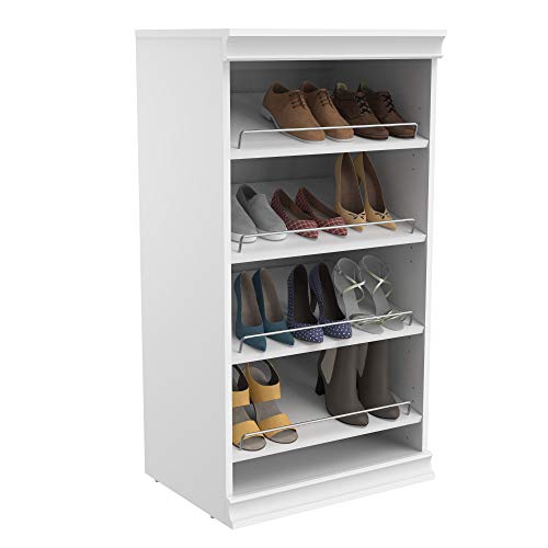 ClosetMaid Modular Storage Shelf Unit with Angled Shoe Shelves, White - color: White