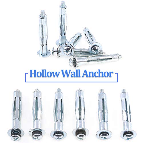 Glarks 30Pcs 5x52MM Heavy Duty Zinc Plated Steel Molly Bolt Hollow Drive Wall Anchor Screws Set for Drywall, Plaster and Tile (M5x52) - size: 5x52mm