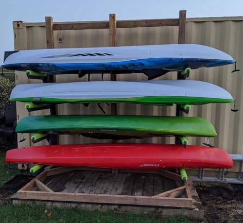 ReRackiT - Outdoor or Indoor Wall Mounted Kayak Rack, SUP Rack, Canoe Rack - Stackable - size: 3 Rack - (For Kayaks/SUPs)