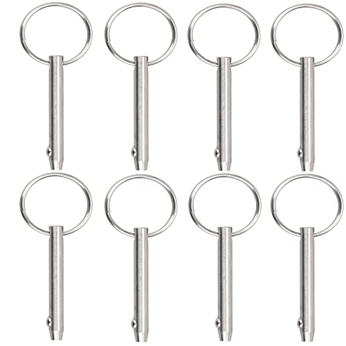 8 PCS Quick Release Pins Bimini Top Pins, Diameter 1/4"(6.3mm), Overall Length 3"(76mm), Usable Length 2.4"（61mm, Marine 316 Stainless Steel - size: 8 Pieces