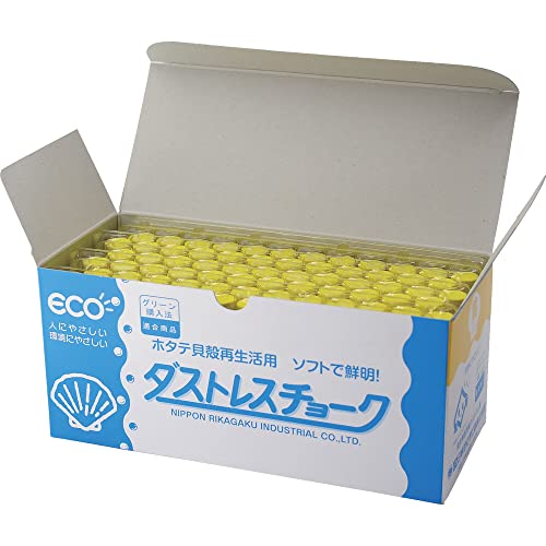 日本理化学 Dustless Chalk 72pcs, Yellow - color: Yellow