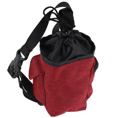 Alasum Bouldering Chalk Bag with Zipper Pocket, Burgundy Climbing Chalk Container for Rock Climbing and Gymnastics, Non-Toxic Pouch for Grip Enhancement and Gear Storage