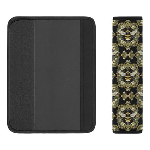 2 Pack Queen Bee Flowers Car Seat Straps Shoulder Pads Breathable Shoulder Protector for Elderly Support, Most Cars, Pressure Relief - color: Pattern 91