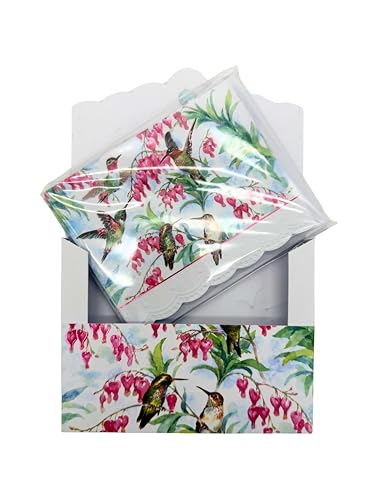Poster Foundry Hummingbird Boxed Note Cards by Carol Wilson. 10 embossed 4x5 Die-Cut Notecards and Matching Envelopes in Decorative Gift Box with Magnetic Flap. NCP2508 - color: Nature - Hummingbirds, style: 1 Gift Box Set / 10 Cards Total