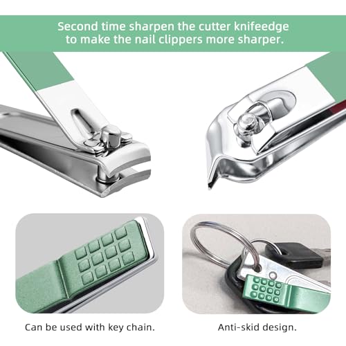 Manicure Set 8 in 1 Nail Clipper Set,RedFlow Nail Clippers,Fingernail & Toenail Clippers,Manicure Tools,Pedicure Tools,Suitable for Travel Manicure Kit,Nail Set Kit with Everything Profe (Green) - color: Green
