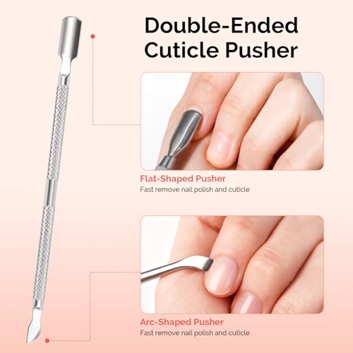 MelodySusie 14PCS Manicure Tools Kit Nail Care Set | Nail File,Cuticle Trimmer and Pusher,Mini Sandpaper,Nail Brush and Cuticle Oil 25ML - size: 14Pcs Milk & Honey