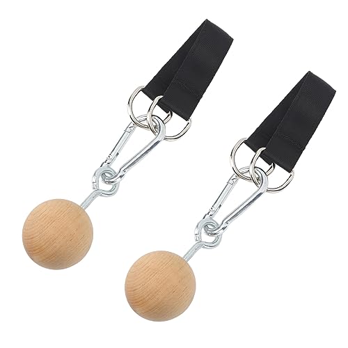 Wooden Pull Up Balls, Rock Climbing Holds Training Set for Arm Strength and Grip, with Stainless Steel Hook and Nylon Webbing, Great for Home Workout and Travel