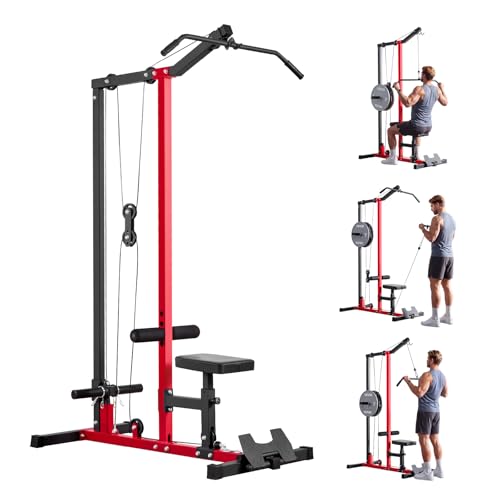 VEVOR LAT Pulldown Attachments, Cable Machine Rowing T-bar V-bar Tricep Pull Down Bar, Back Strength Training Rubber Coated Handle Grip, Bicep Curl Tricep LAT Pulldown Bar for Home Gym Fitness - size: 2-in-1 LAT Pulldown