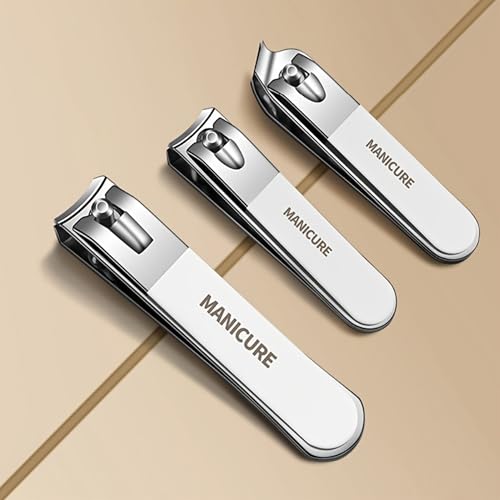 9 Piece Nail Clipper Set Stainless Steel Manicure Kit White Zipper Case for Home Travel Lightweight Grooming