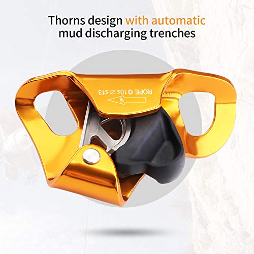 WILDKEN Rock Climbing Chest Ascender Climbing Mountaineering Tree Arborist | Rappelling Gear Climbing Equipment Rope Clamp for 10-13MM Rope - color: Orange