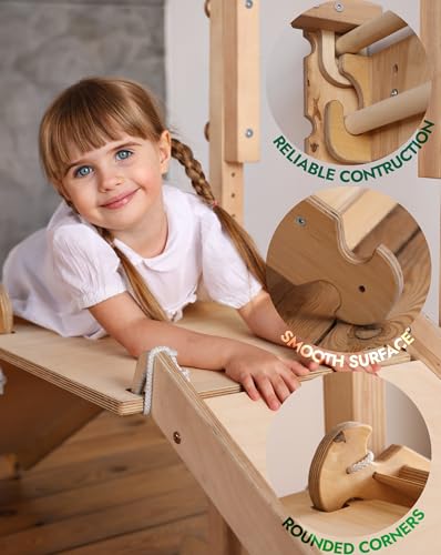 Indoor Jungle Gym Add-On for Swedish Wall, Montessori Climbing Attachment (Swedish Wall Sold Separately) - size: Swedish Wall Extension