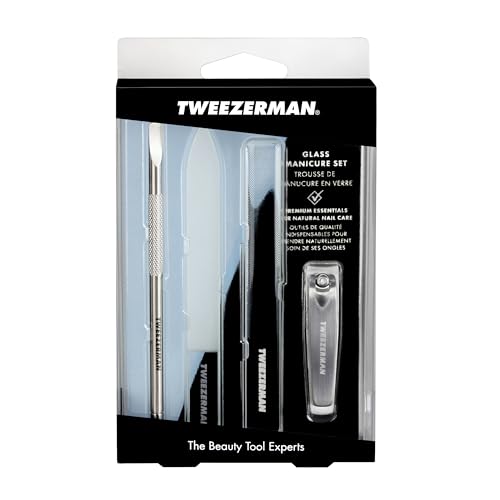 Tweezerman Glass Manicure Set-Clipper, Cuticle Pusher, Glass File, Buffer - style: MANICURE SET