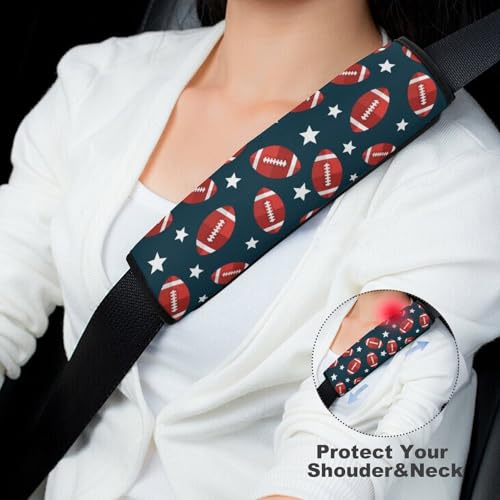 2 Pack Football Seat Belt Cover Universal Fit Seat Belt Cushion for Kids, Stroller Pushchair High Chair, Neck and Shoulder Support - color: Pattern 908
