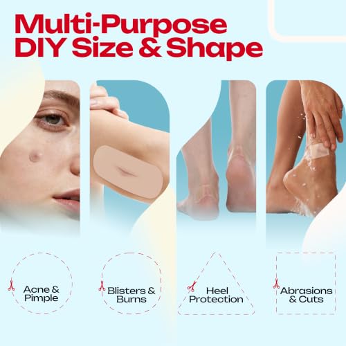 LIFARA Hydrocolloid Roll for Wound Care - Cut-to-Size, Hydrocolloid Patch Bandages with Self-Adhesive, Ultra Absorbent & Waterproof, First Aid Kit Essential (19.7mil/ 0.5mm Thickness, 3in*5ft) - size: 3in*5ft, 19.7mil/ 0.5mm Thickness