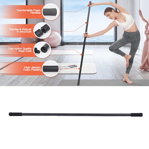 Yoga Stick, Upgraded Sturdy Steel Mobility Stick, Adjustable Exercise Equipment,4 Rods Adjustable Stretching 30 45 60 inches for Flexibility Balance Training