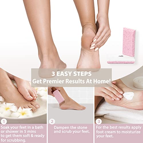 Siliglass Pumice Stone Callus Remover for Feet, Elbows, Hands, and Knees, Spain Made - 2 in 1 Pedicure Exfoliator and Scrubber for Rough, Hard Skin (1 Pack) - style: Pink - 1 Count