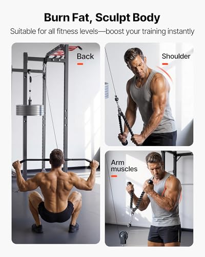 VEVOR LAT Pulldown Attachments, Cable Machine Rowing T-bar V-bar Tricep Pull Down Bar, Back Strength Training Rubber Coated Handle Grip, Bicep Curl Tricep LAT Pulldown Bar for Home Gym Fitness - size: Set with 2 Bars