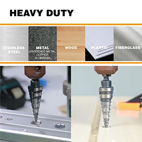 1/2" 3/4" 7/8" Quick Change M2 Step Drill Unibit Set - size: Set (1/2", 3/4" & 7/8")