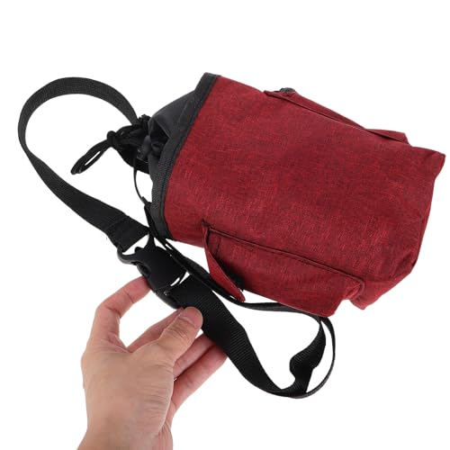 Alasum Bouldering Chalk Bag with Zipper Pocket, Burgundy Climbing Chalk Container for Rock Climbing and Gymnastics, Non-Toxic Pouch for Grip Enhancement and Gear Storage