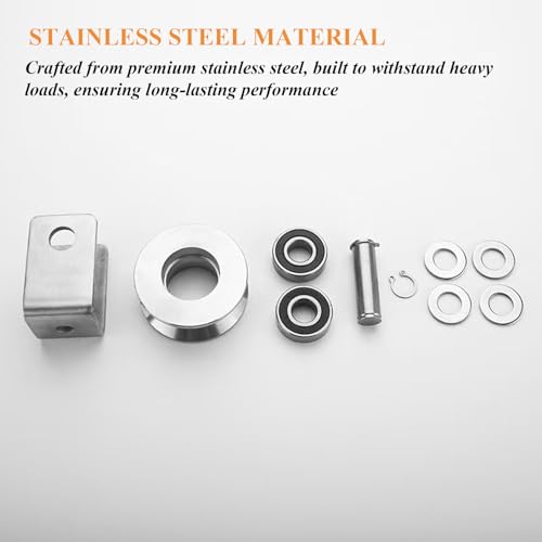 Stainless Steel U Groove Wheel Heavy Duty Pulley Smooth Rolling Door Wheels Sliding Gate Hardware High Weight Capacity Rollers Rolling Driveway Gate Bracket Rollers for Carts Furniture Machinery - size: 4pc 2inU