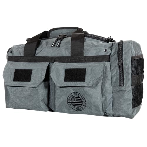 Serious Steel Fitness Gym Bag, 1000D Nylon Duffel Bag, Heavy Duty (Grey - Mid Bud 2.0) - color: Grey, style: Duffel Bag (Mid Bud)