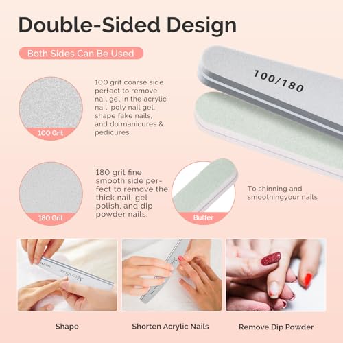 MelodySusie 14PCS Manicure Tools Kit Nail Care Set | Nail File,Cuticle Trimmer and Pusher,Mini Sandpaper,Nail Brush and Rose Cuticle Oil 25ML - size: 14Pcs Rose