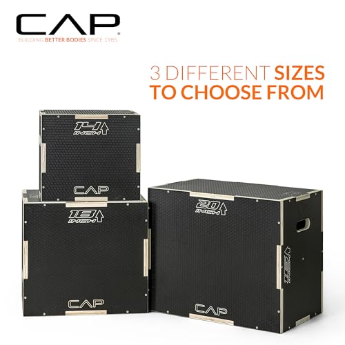 CAP Barbell 3-in-1 Plyometric Box | Multiple Styles and Sizes - size: 20in x 18in x 16in, style: NON-SLIP
