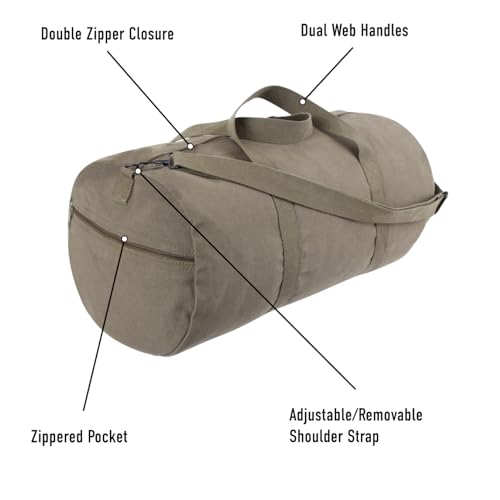 Rothco Heavy-Duty Canvas Shoulder Duffle Bag - Rugged Travel Gym Gear Equipment Bag - color: Smokey Branch Camo, size: 19 Inches
