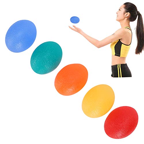 5pcs Grip Strength Trainer, Silicone Hand Exercise Grip Ball Finger Exerciser Stress Balls for Adults Forearm Strengthener for Men, Women & Seniors