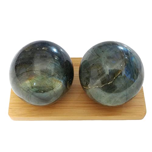 Top Chi Labradorite Baoding Balls for Hand Therapy, Exercise, and Stress Relief (Large 2 Inch) - size: Large 2 Inch