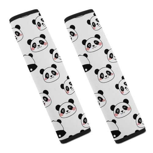 2 Pack Pandas Animal Car Seat Belt Pad Breathable Shoulder Harness Cover for Adult Use, Stroller Pushchair High Chair, Pressure Relief - color: Pattern 913