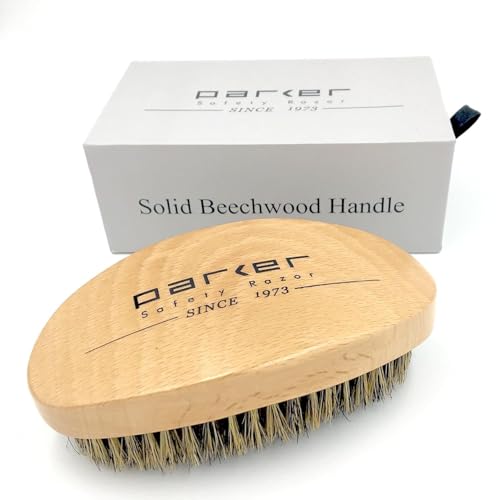 Parker Natural Boar Bristle Military-Style Hair and Beard Brush | Natural Boar Bristles Help Distribute Oils While The Genuine Beechwood Handle Provides Comfortable Control For Hair.