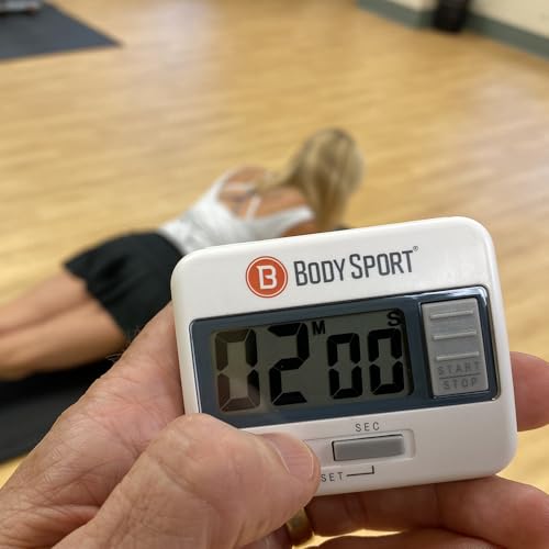 Body Sport Digital Timer Stopwatch for Fitness & Exercise Routines - Easy to Use, Battery Operated, Multifunctional Time Tracker for Home, Gym, Kitchen, Classroom, and Office Settings