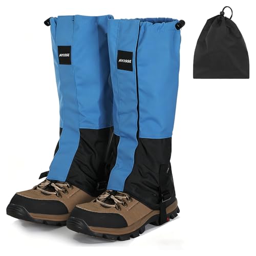 Waterproof Adjustable Hiking Gaiters for Men and Women, Snow Boots-Gaiters for Hiking in Hunting Sand Mud Mountain Climbing Snowshoeing - color: Light Blue